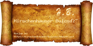 Hirschenhauser Bulcsú névjegykártya