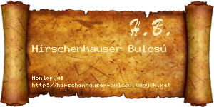 Hirschenhauser Bulcsú névjegykártya
