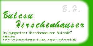 bulcsu hirschenhauser business card